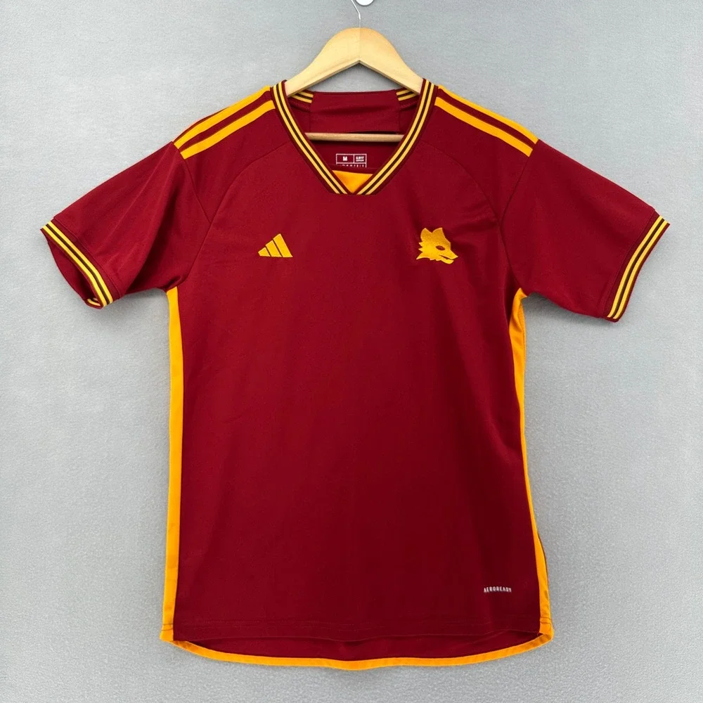 Adidas AS Roma 2023/24 Home Jersey Mens M Slim Fit Zimapan 1 AS Roma Soccer Club